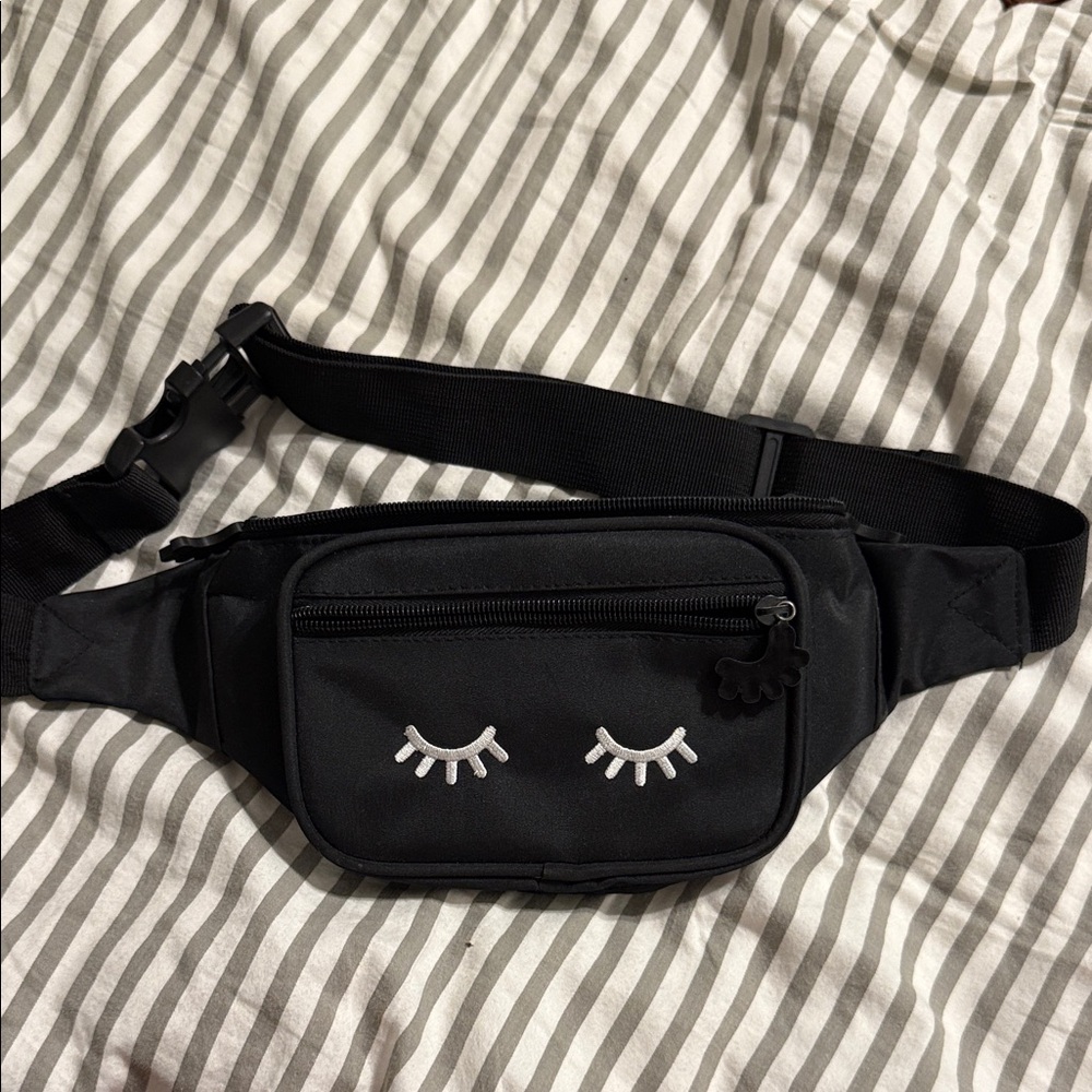 Black Waist Bag with Eye Design